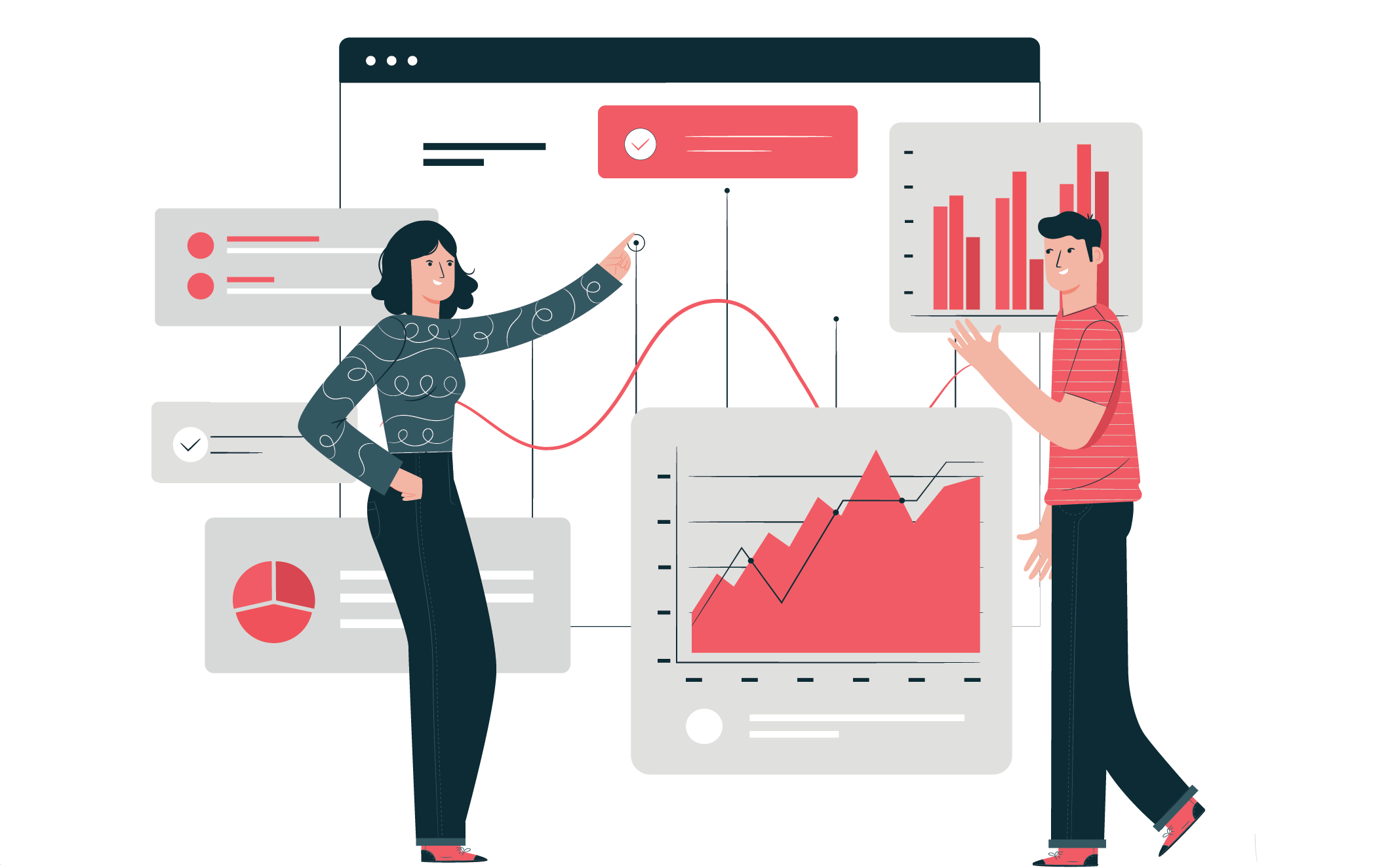 Data statistics dashboard illustration